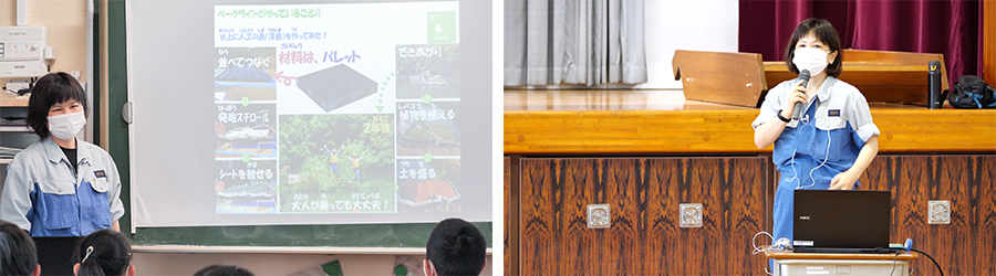 Giving a class at an elementary school in the neighborhood