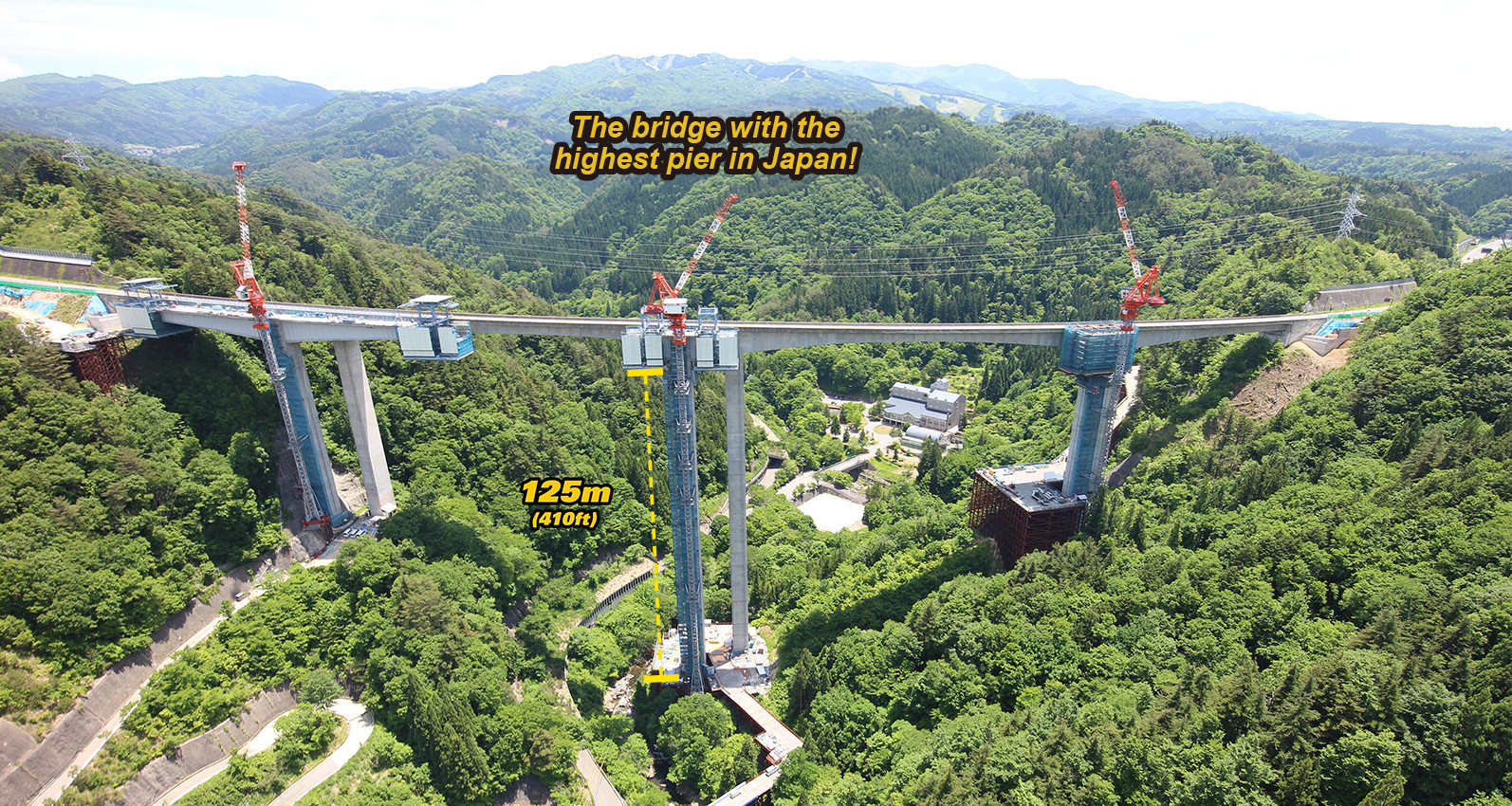 Washimibashi Bridge Sumitomo Mitsui Construction. The bridge with the highest pier in Japan!
