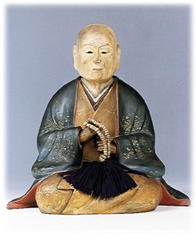 Wooden statue of Masatomo Sumitomo