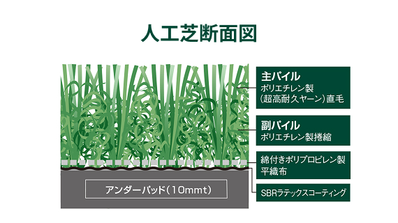 人工芝断面図