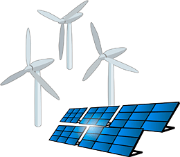 太陽光や風力発電の設備(せつび)もリースしている