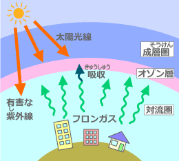 地球を守っているオゾン層（そう）