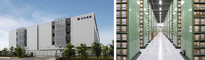 左:住友倉庫外観 右:住友倉庫内部